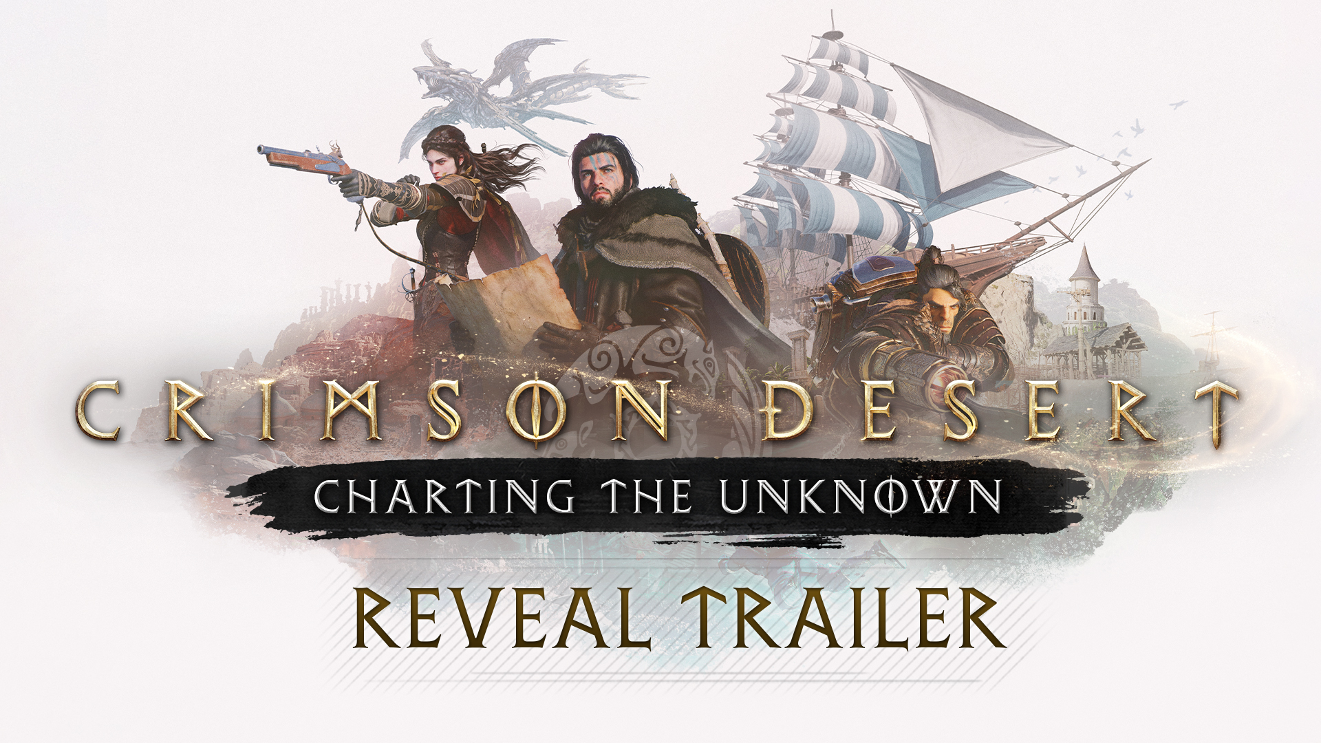 Crimson Desert official promotional image featuring Kliff and companions