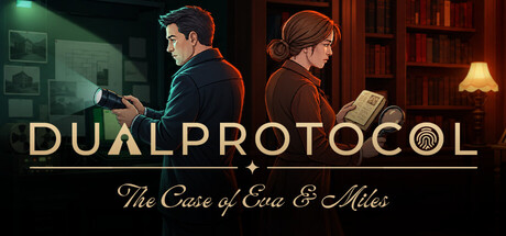 DUAL PROTOCOL release key art showing Eva and Miles