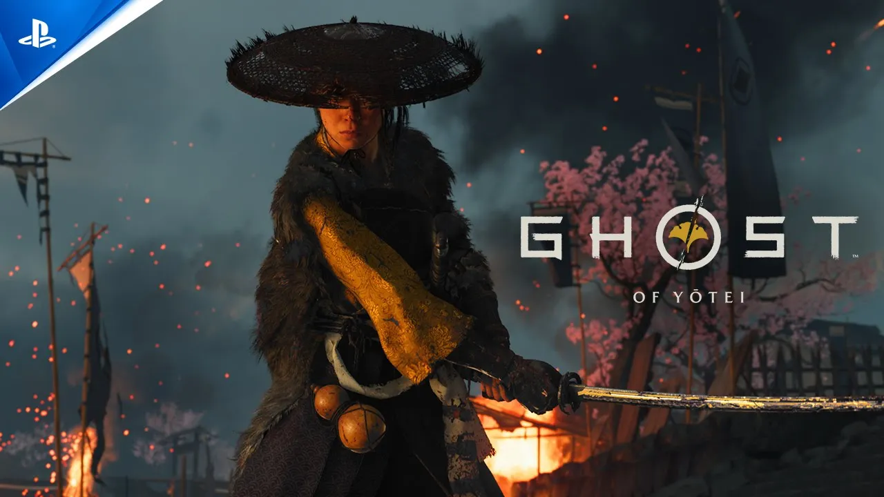 Atsu holding a katana in Ghost of Yōtei from an official PlayStation trailer