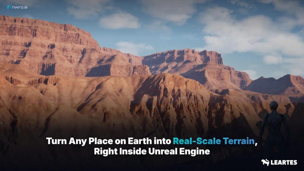 Nwiro AI Pro showing real scale terrain generation inside Unreal Engine