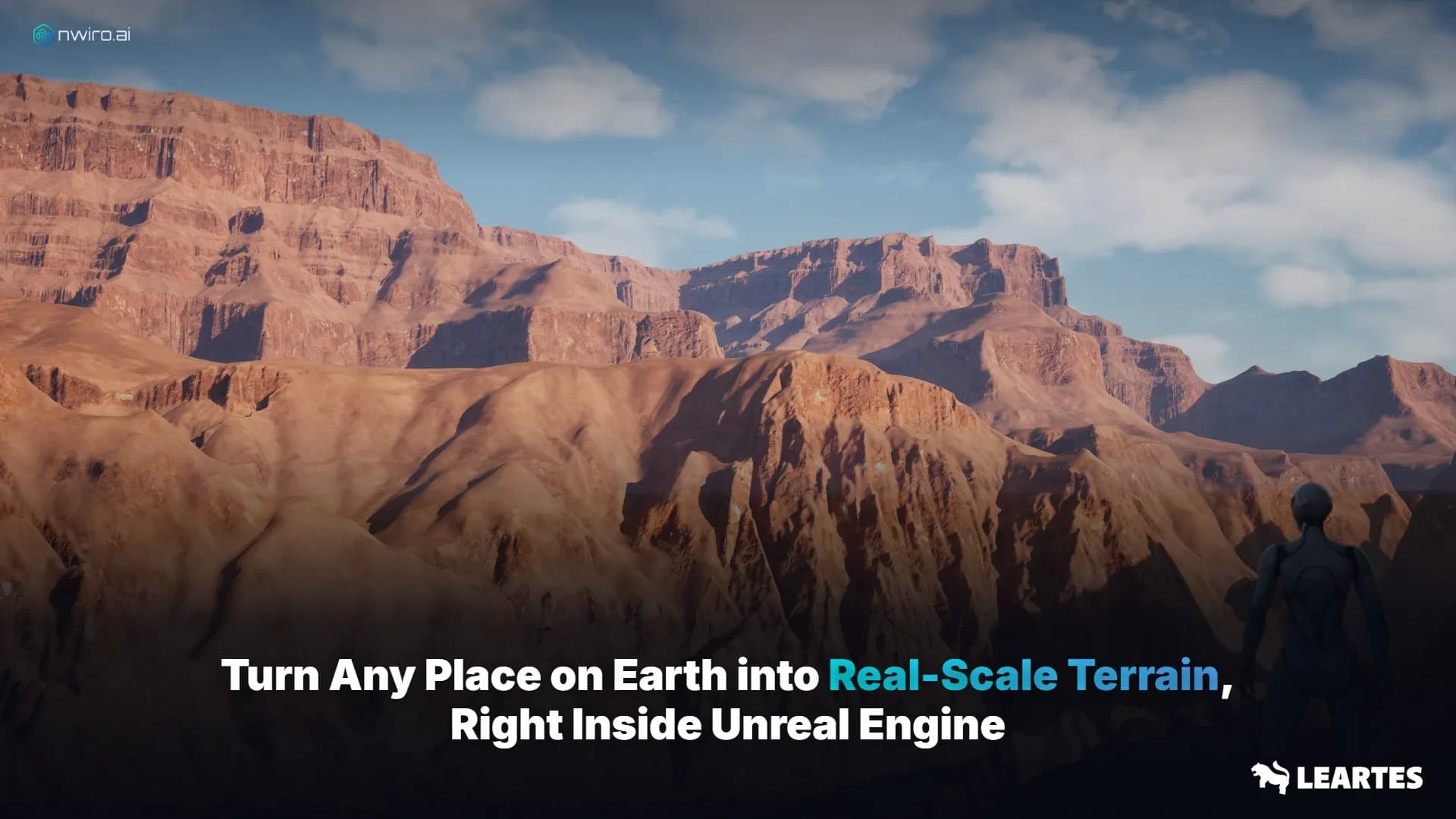 Nwiro AI Pro showing real scale terrain generation inside Unreal Engine