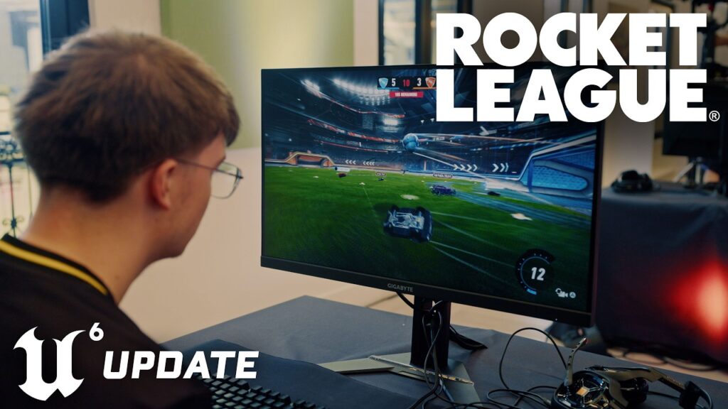 Official Rocket League video showing professional players testing the Unreal Engine 6 version