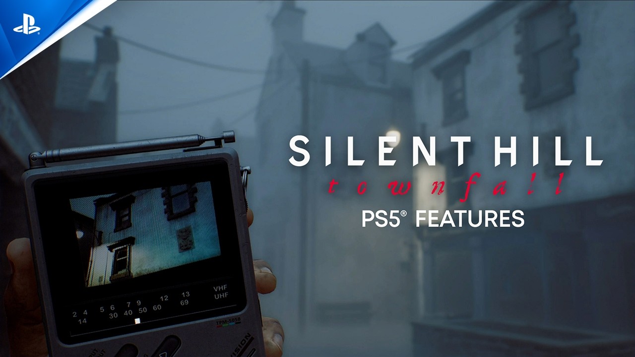 Official Silent Hill Townfall PS5 features artwork showing the CRTV in St. Amelia