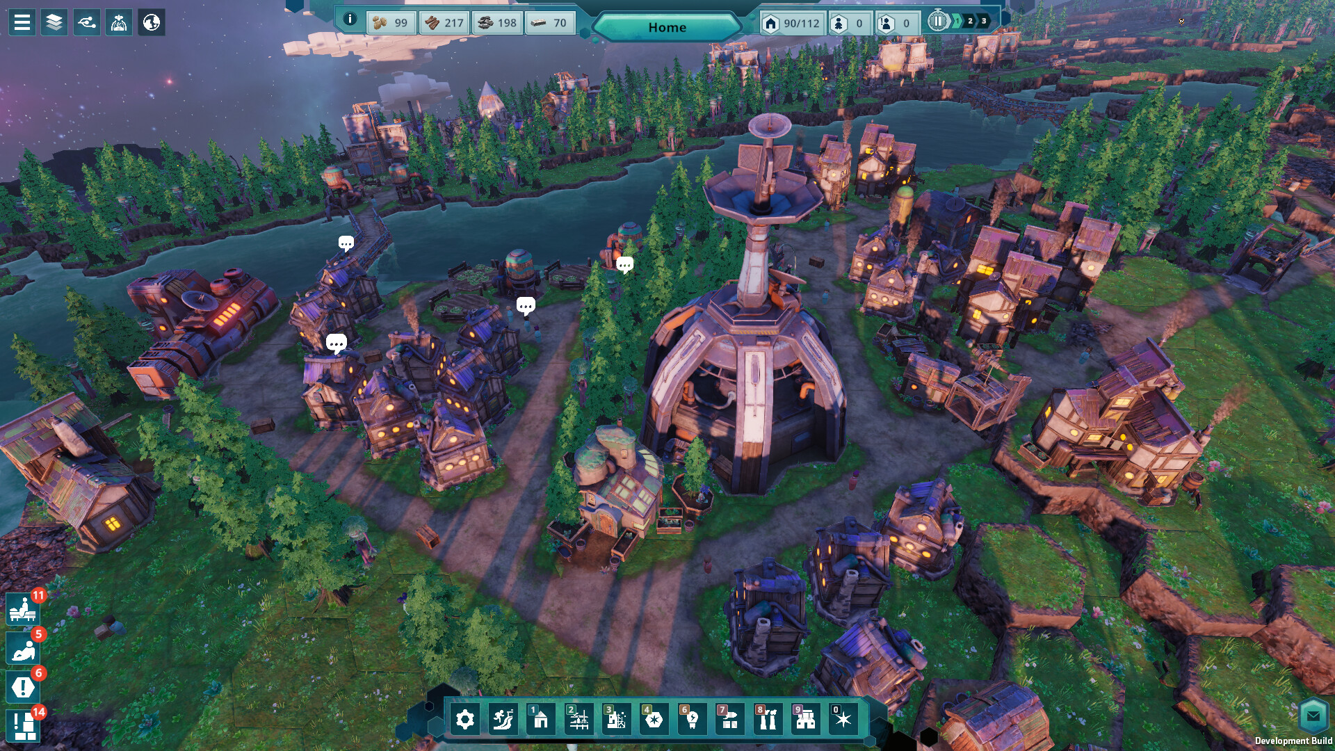 Beyond These Stars city-building gameplay on Kewa the space whale