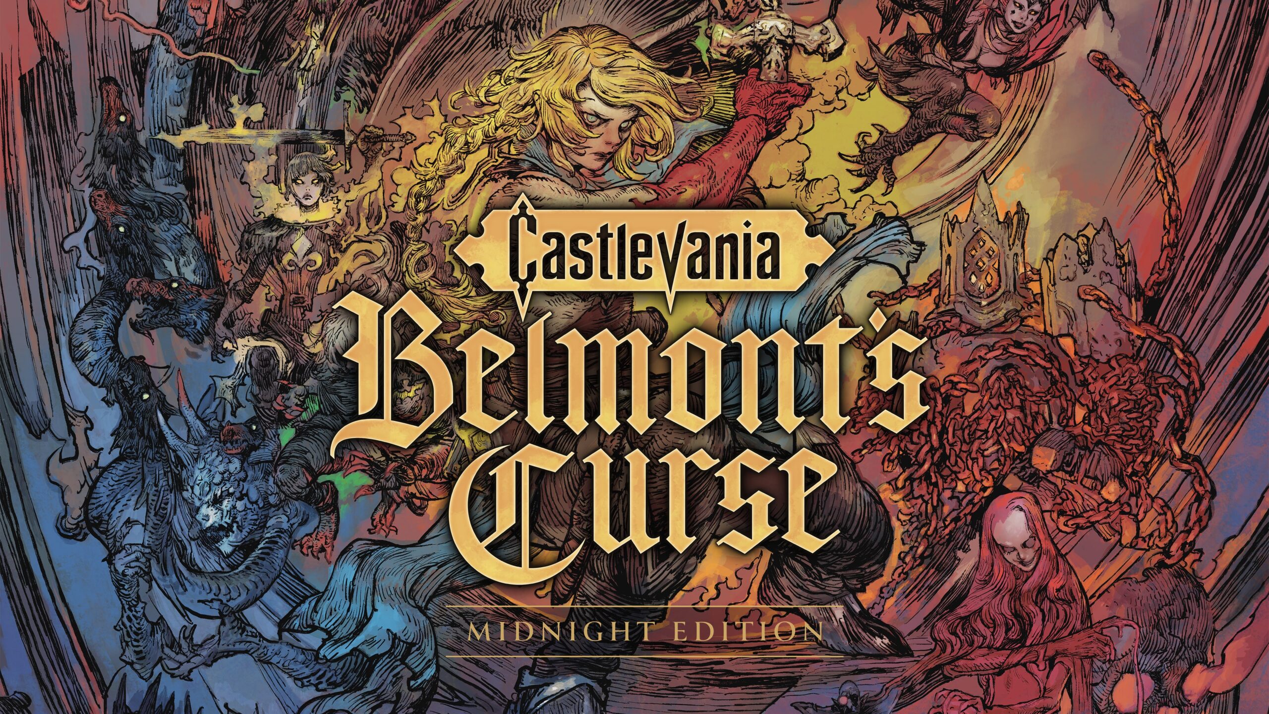 Castlevania: Belmont's Curse Midnight Edition official title-bearing cover art: game deals October 9 2026