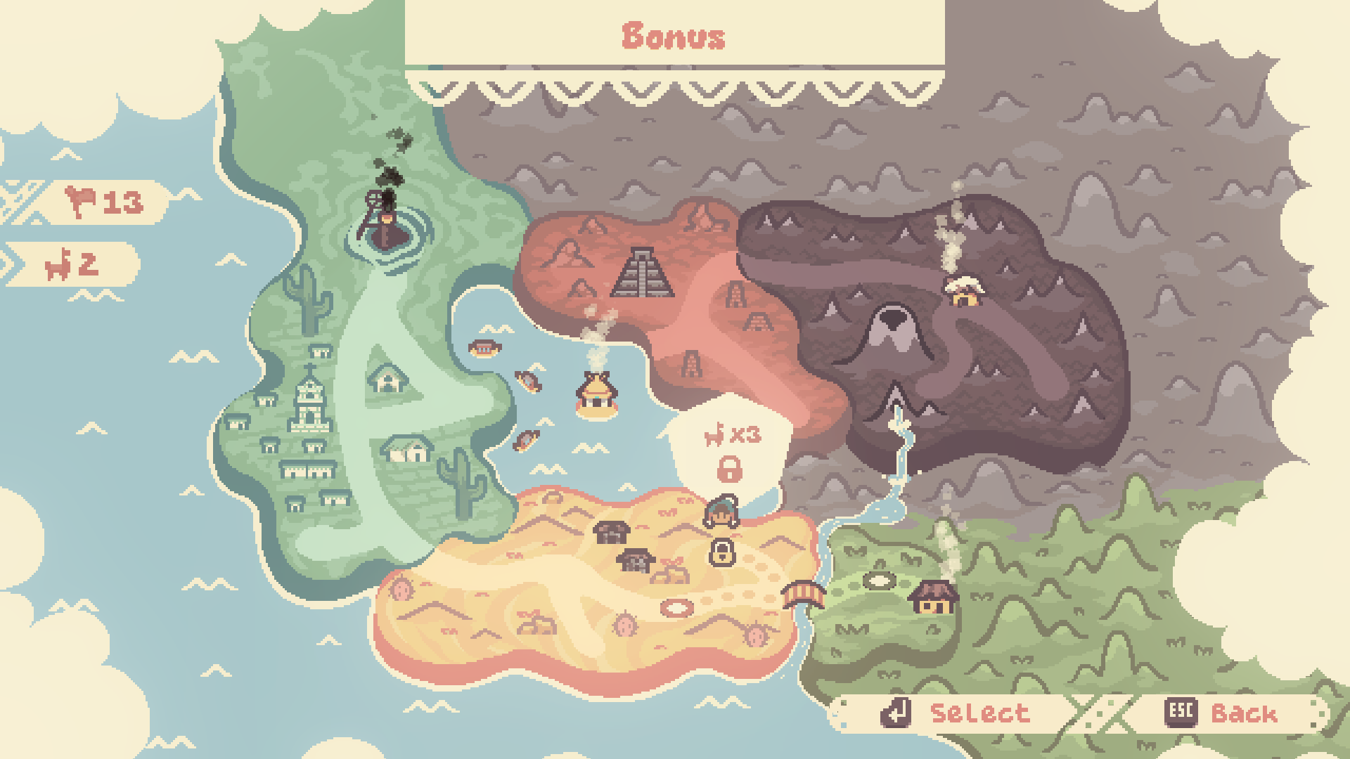 Colorbound official screenshot of colorful illustrated fantasy map