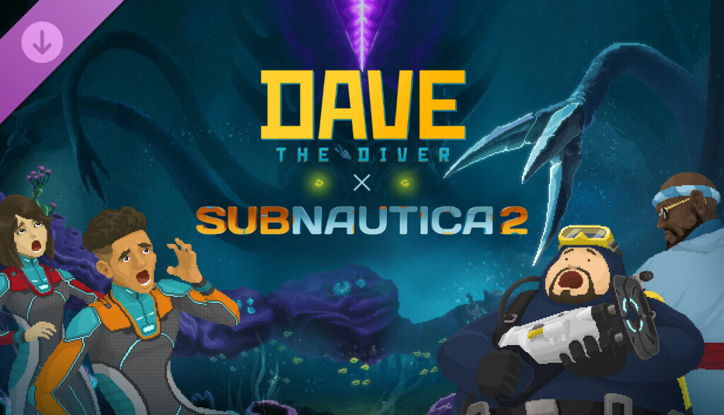Dave the Diver Subnautica 2 crossover official title-bearing cover poster