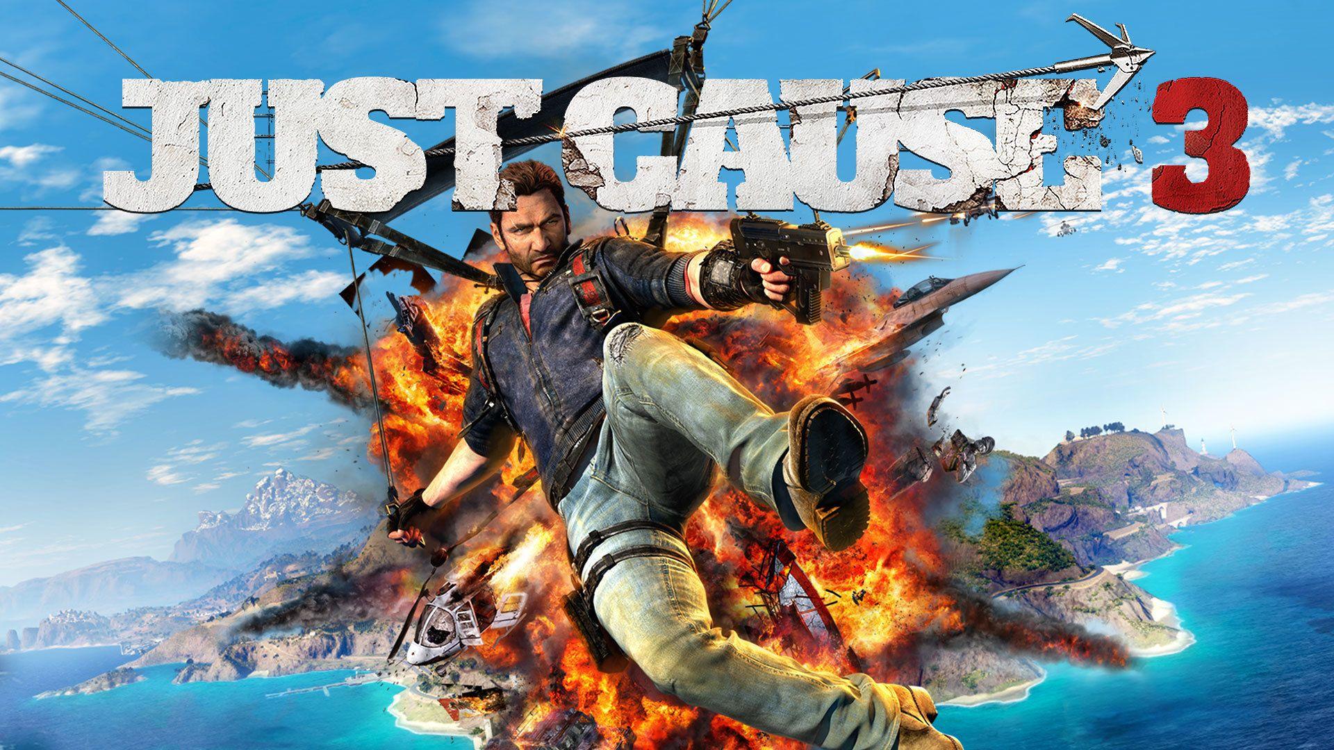 Just Cause 3 title-bearing action game poster with Rico Rodriguez