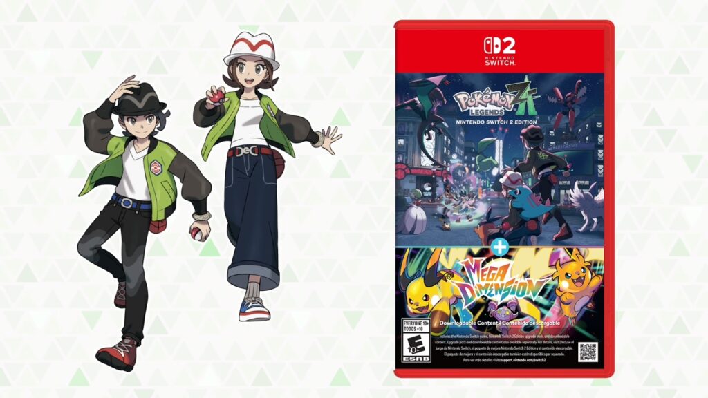 Pokemon Legends Z-A Switch 2 Edition plus Mega Dimension official October 29 physical bundle with both logos and cartridge cover