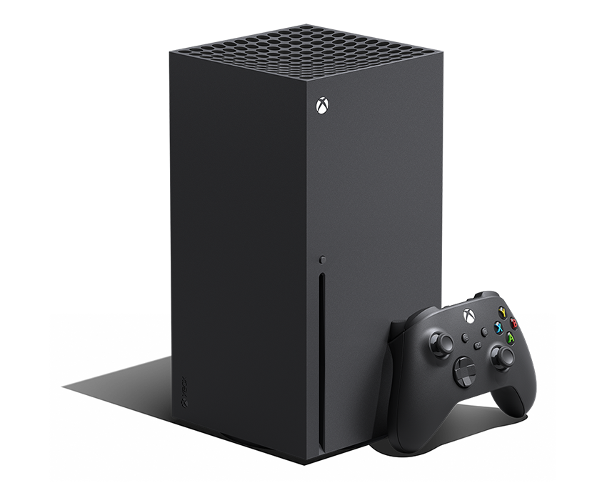 Xbox Series X console with disc drive and controller