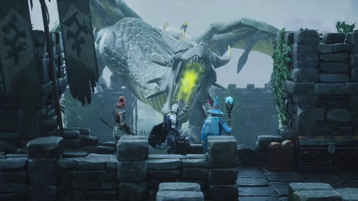 Dragonwilds adventurers face a dragon in official promotional gameplay