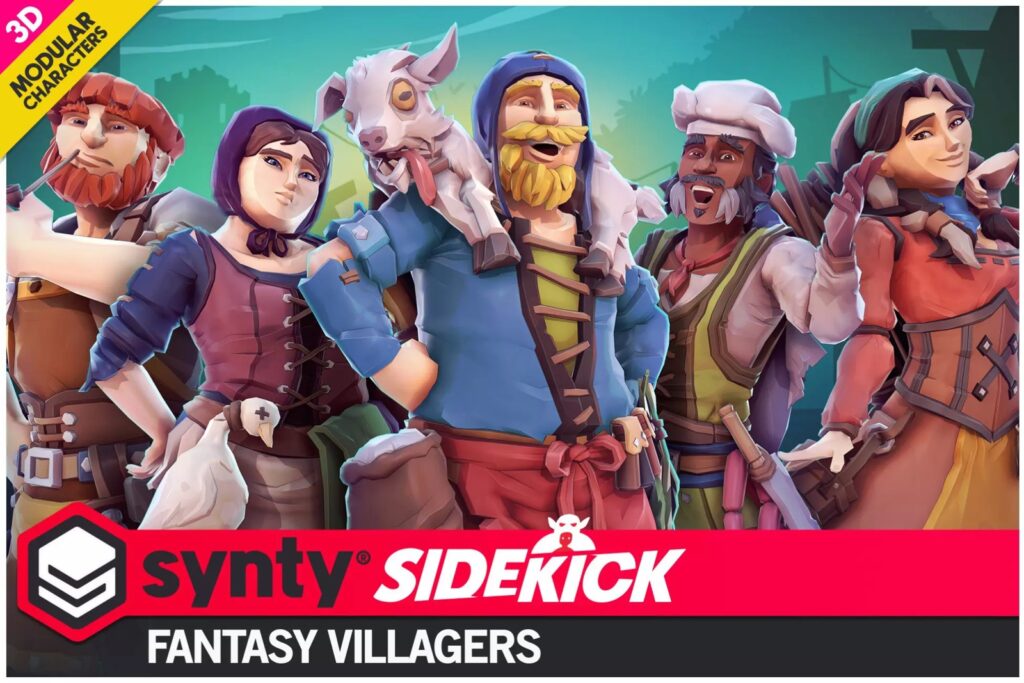 Fantasy Villagers Sidekick official Synty title artwork